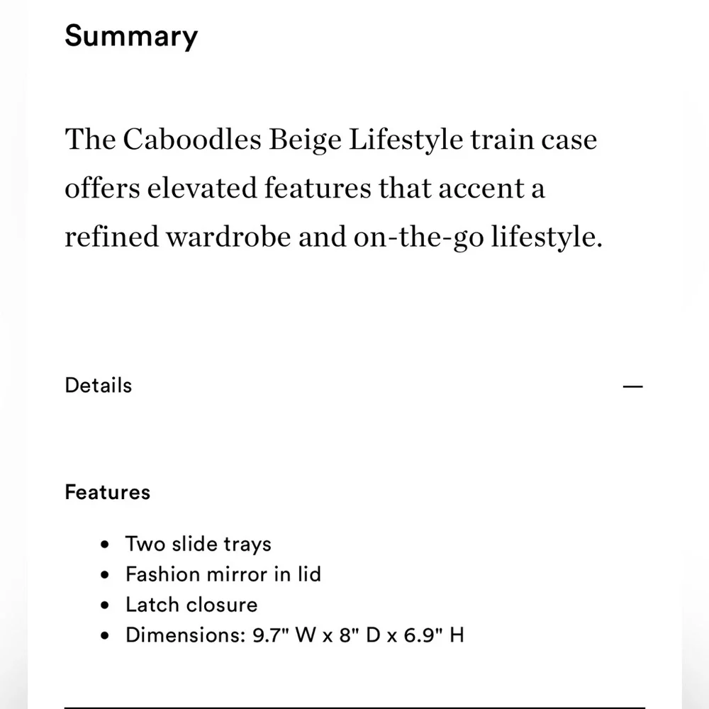 CABOODLES Lifestyle train case, NWT